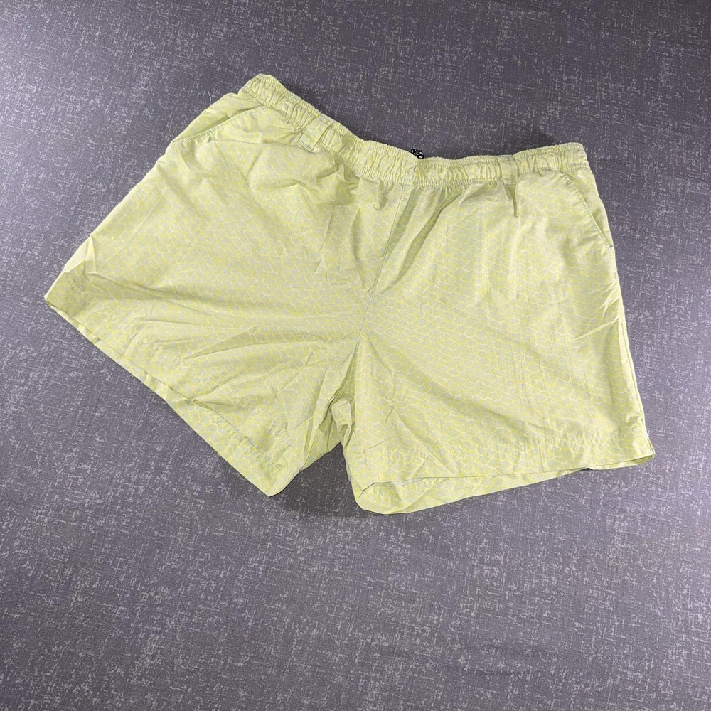 Columbia PFG Swim Shorts Mens XL Yellow Fish Scale Mesh Lined Fishing Trunks
